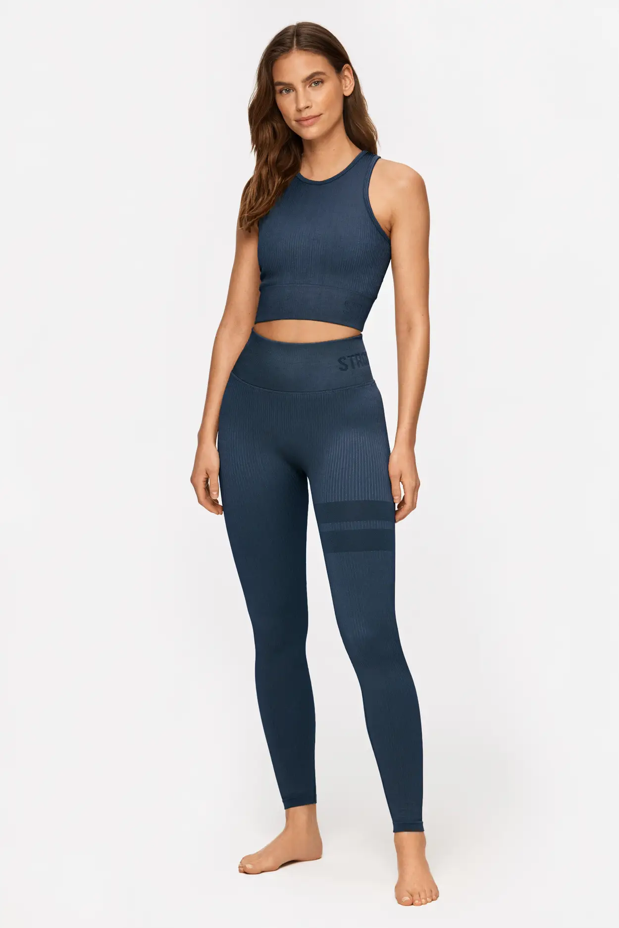 $69 Calvin Klein Performance Women's Active 7/8 Stretch, Tight Legging,  Blue, L 