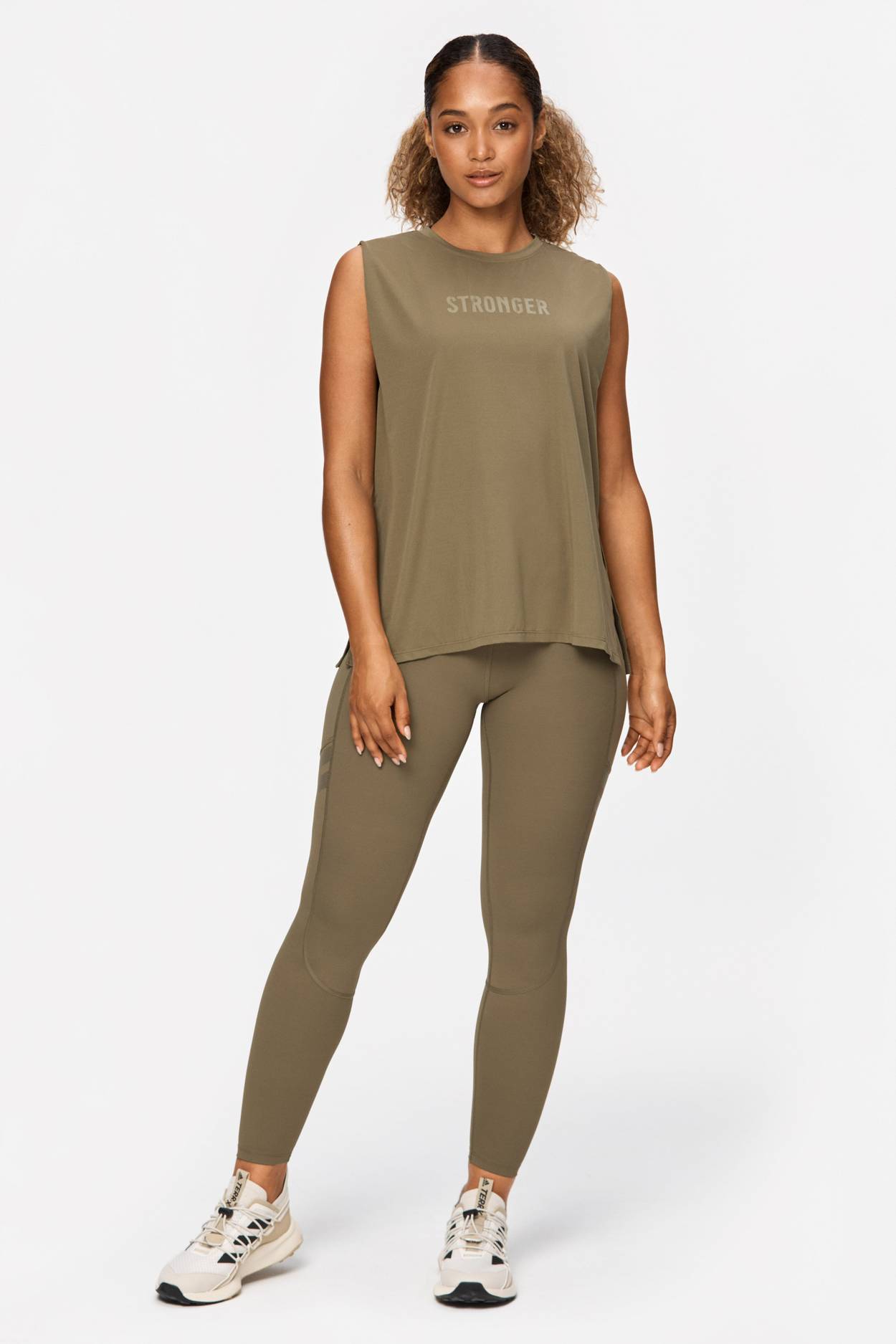 In Control High Waist Ribbed Leggings in Olive