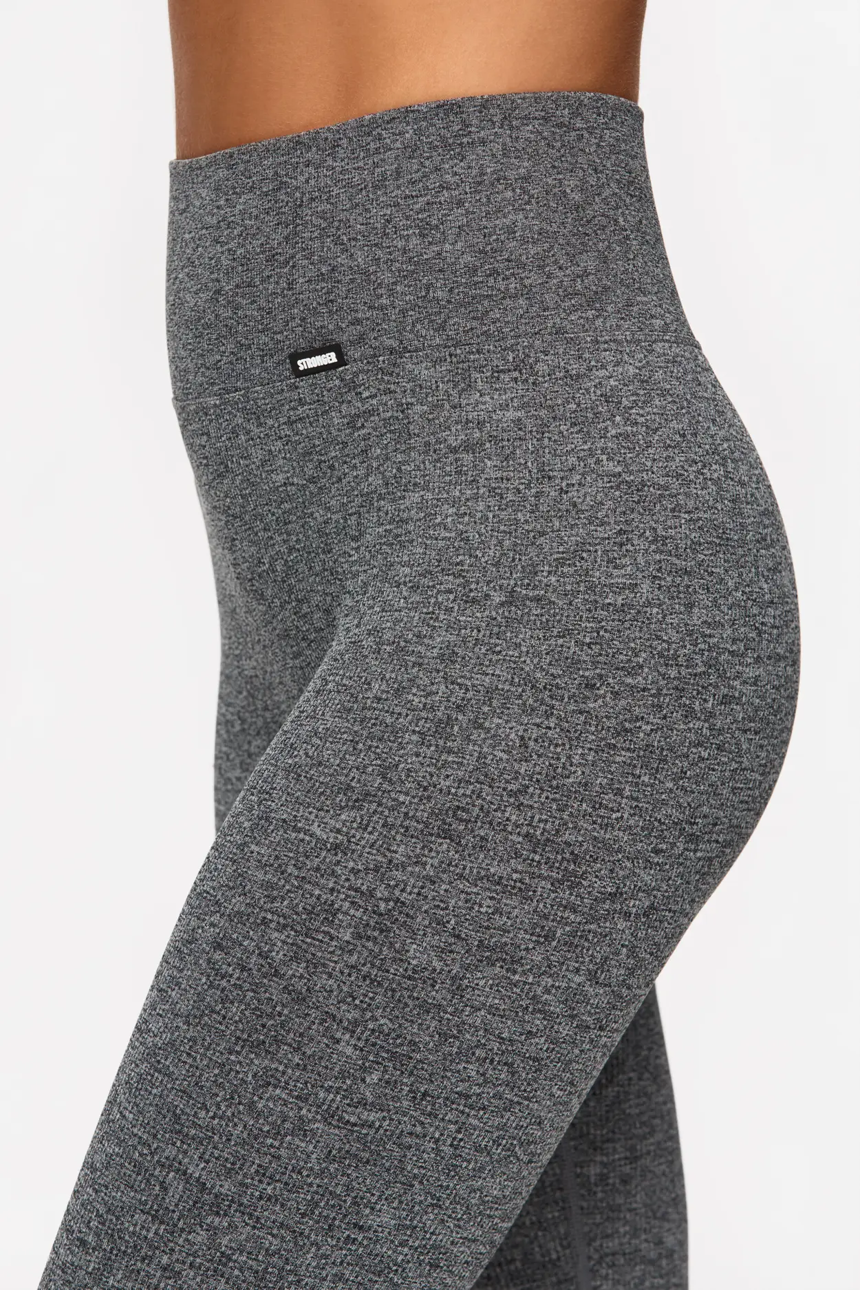 Contour High Waist Leggings - Light Gray Melange - Clothing