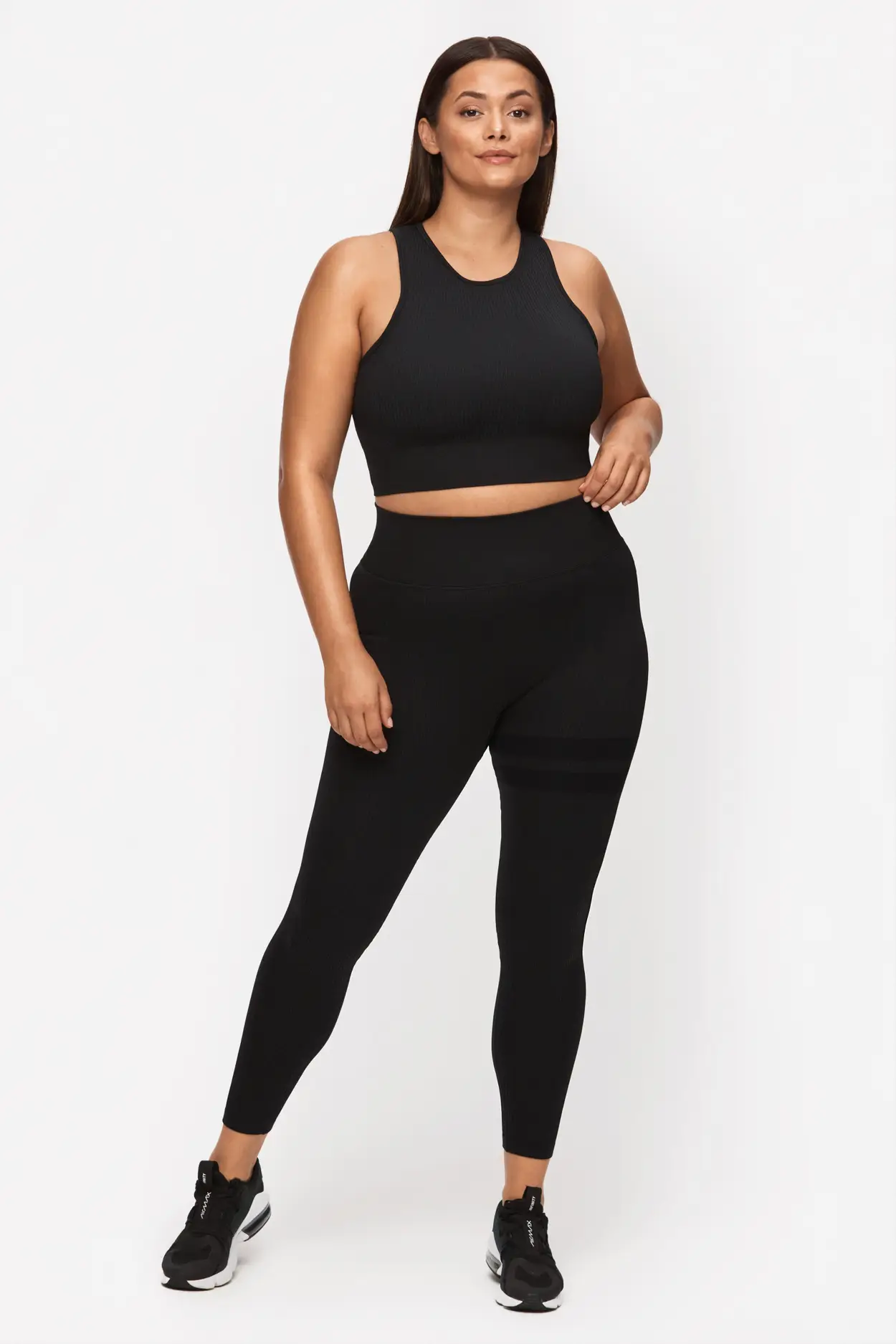 Berry Ribbed Seamless V Front Dipped Waist Gym Legging
