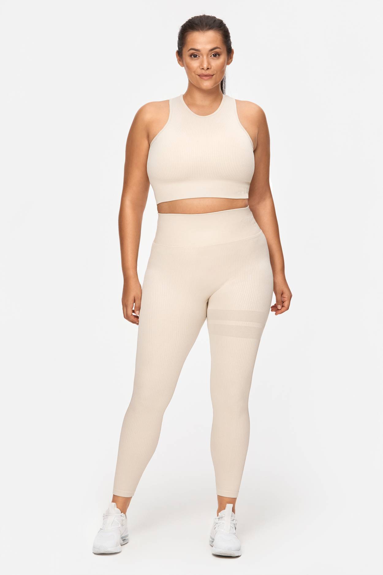 White Ribbed Seamless Snap Front Crop Top 