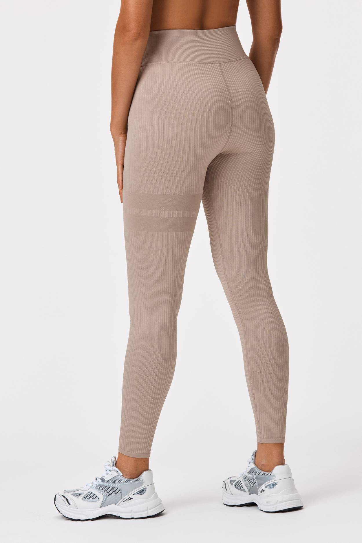 White Ribbed Seamless Tights