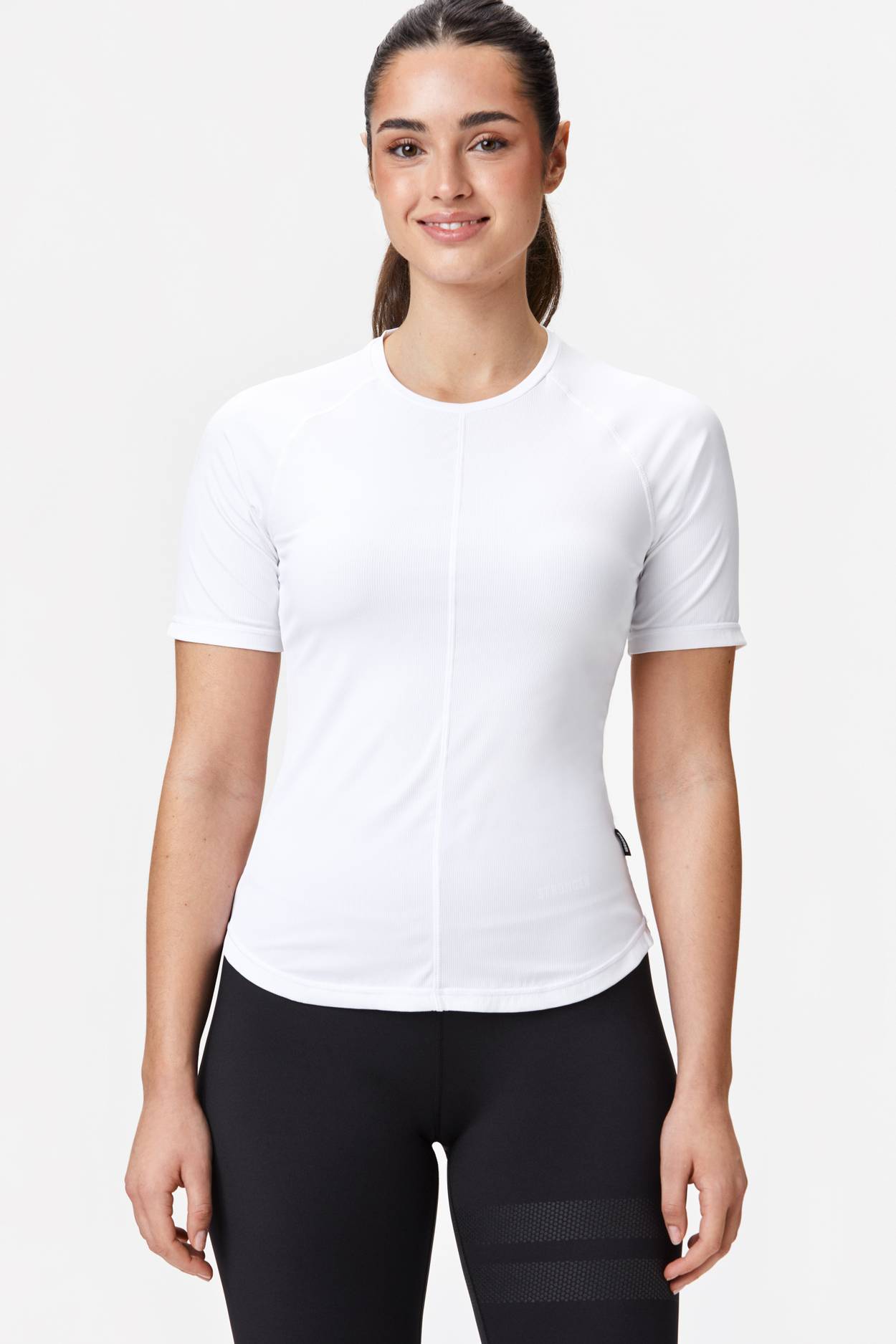 Light Cream Rib Long Sleeve T-Shirt in Large Rib Jersey