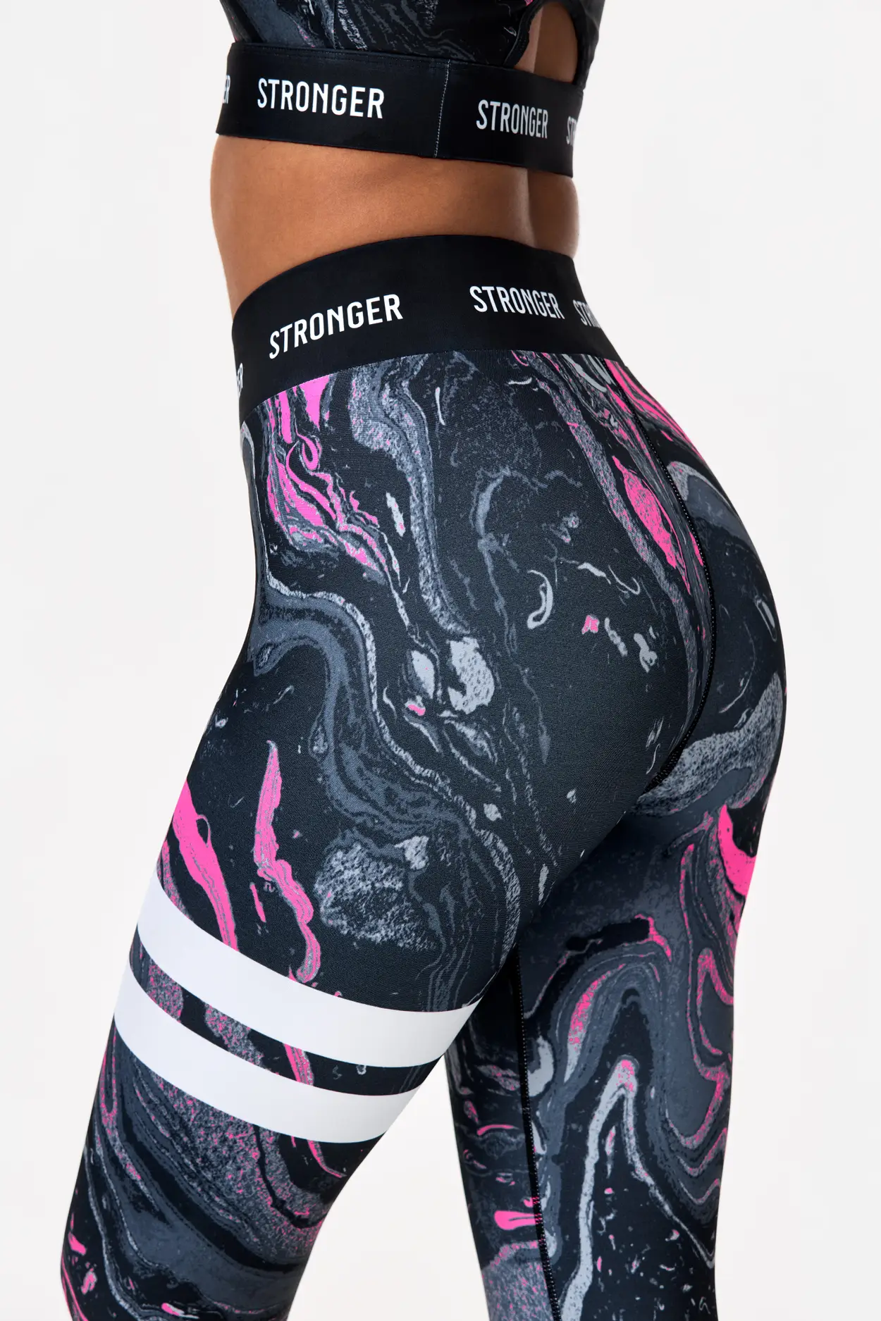 Women Cotton Blend Gym Legging High waist 510 - Pink Print