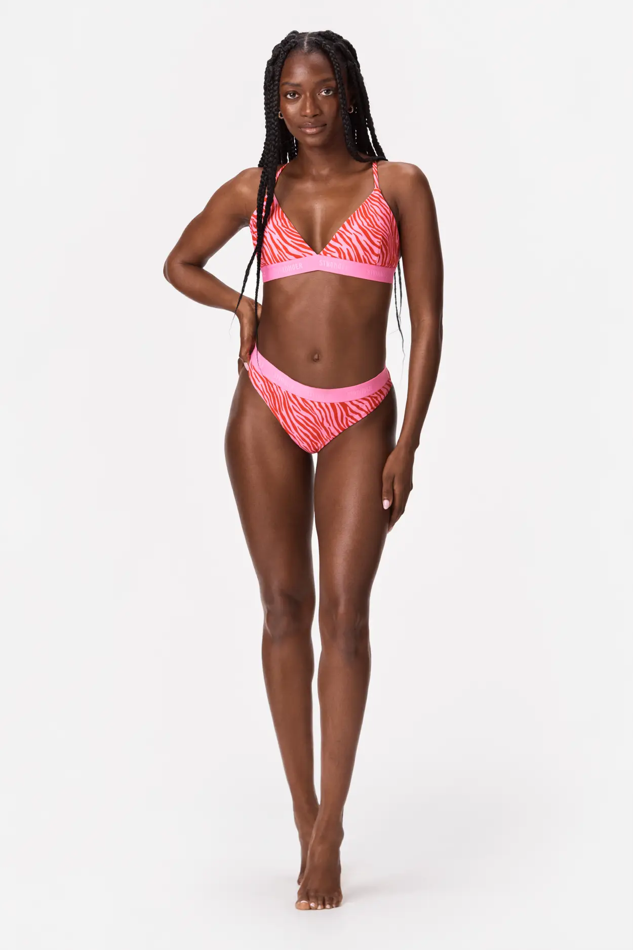 Net And Polyester Mid Waist Bikini - Pink, Size: Text at Rs 180