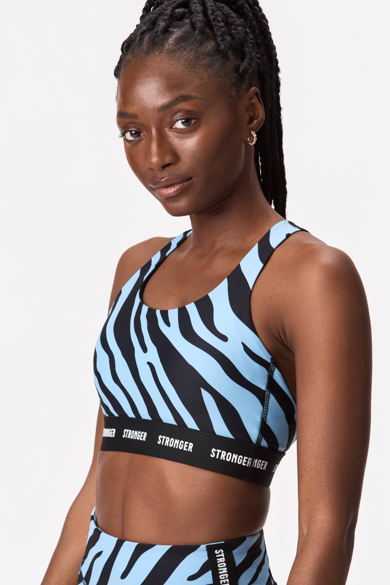 Calvin Klein Womens Seamless Ribbed Medium Impact Sports Bra Blue Size XS 