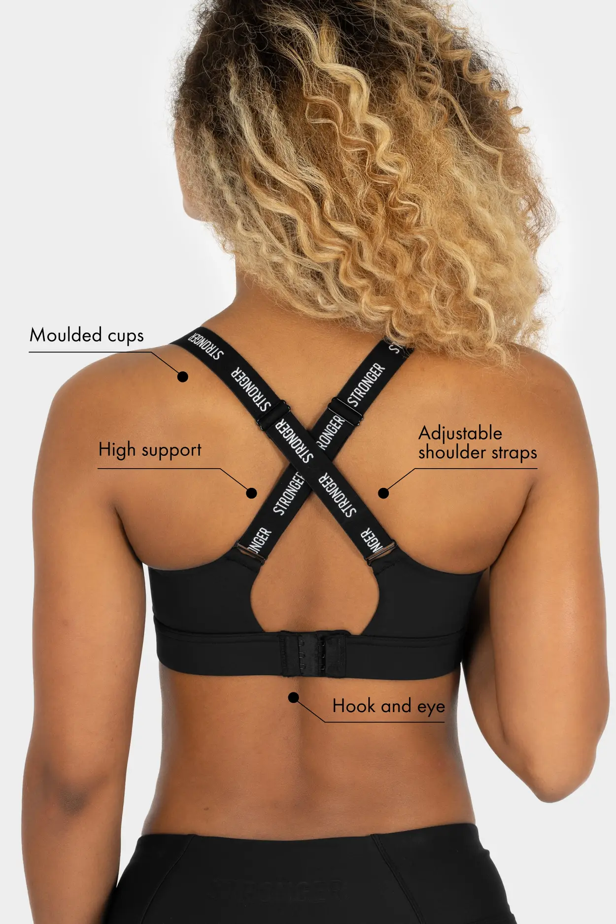 High Support Sports bra - Black - Ladies