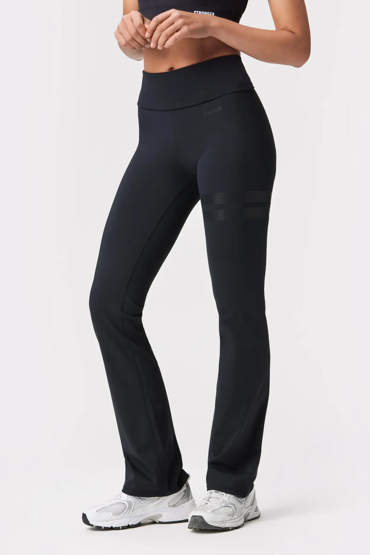 HDE Women's Color Block Fold Over Waist Yoga Pants Flare Leg Workout  Leggings (Charcoal Gray, Small) 