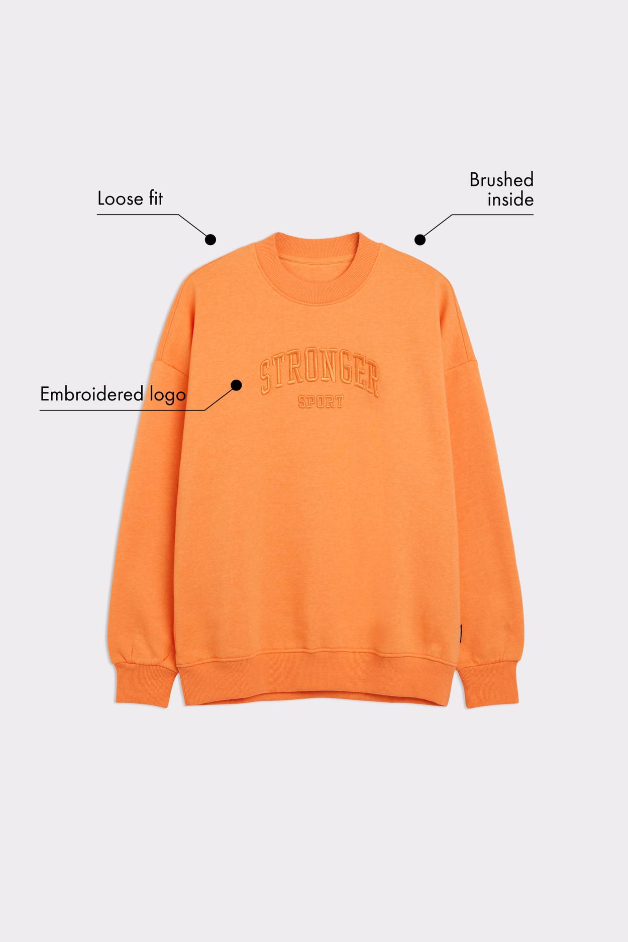 Oversized Brushed Sweatshirt Orange