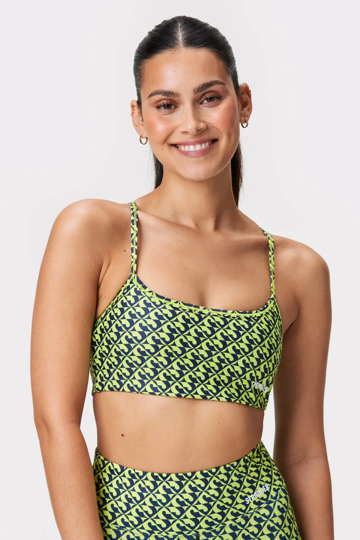 Echo Perforated Adjustable Straps Padded Running Bra