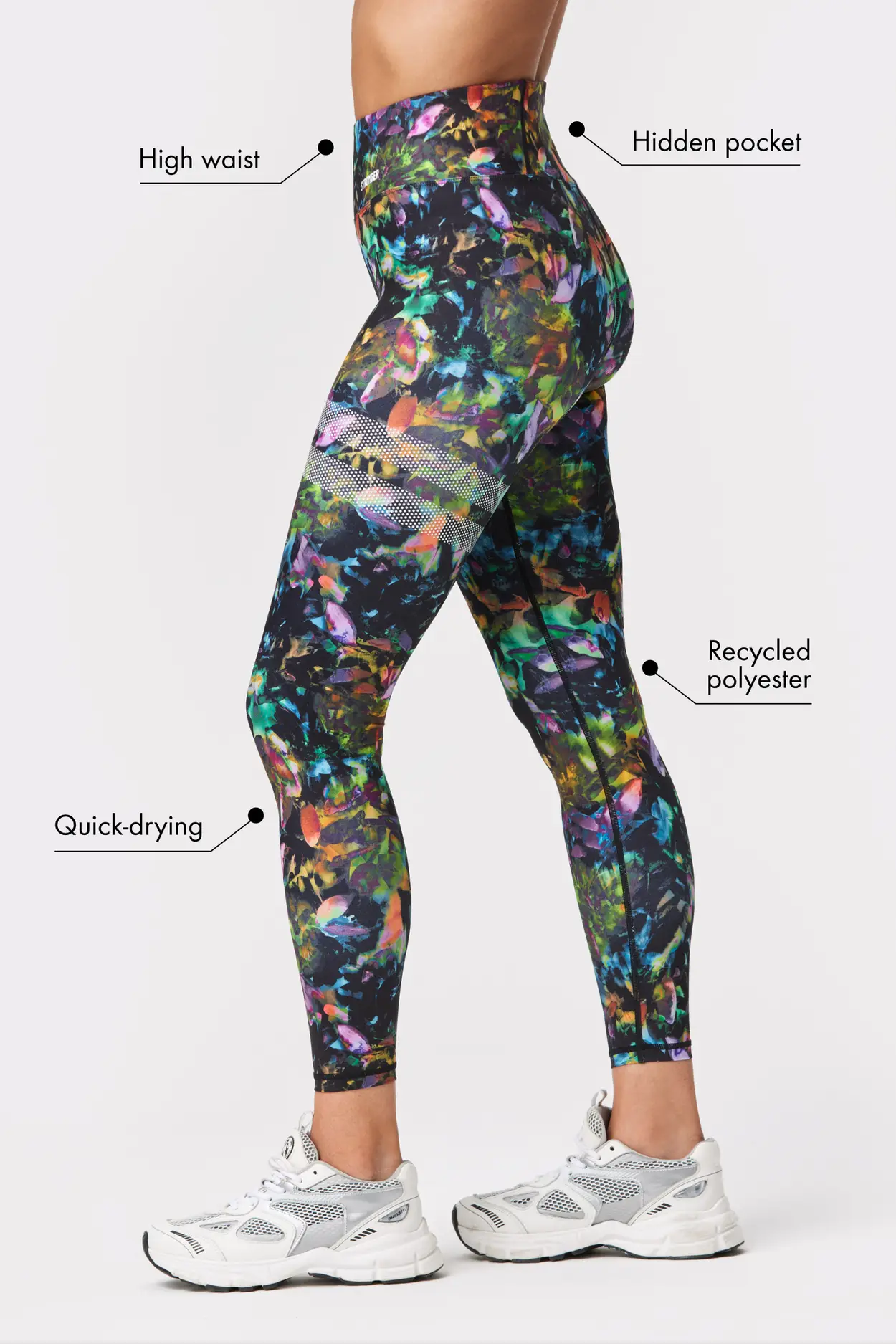 Women's TriDri® performance flower leggings full-length - Savvy Print