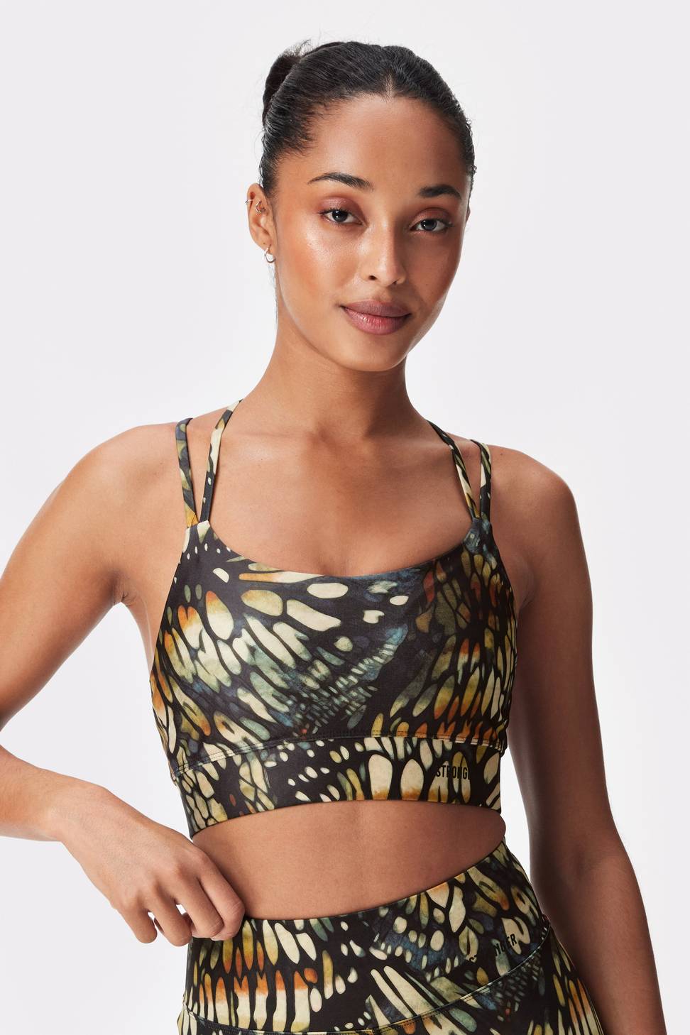 Strappy Printed Sports Bra